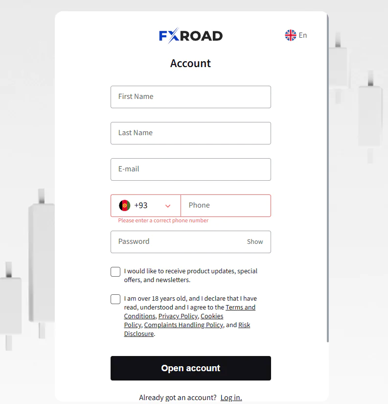 FXRoad - registration