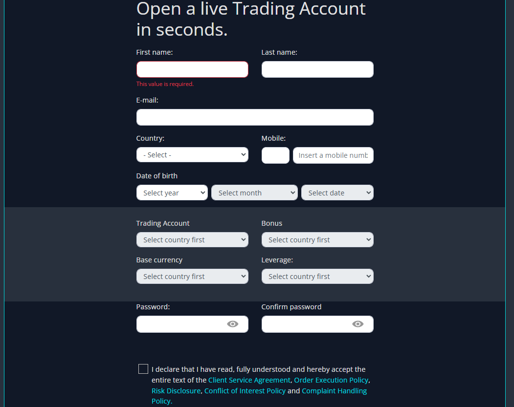T4Trade - registration