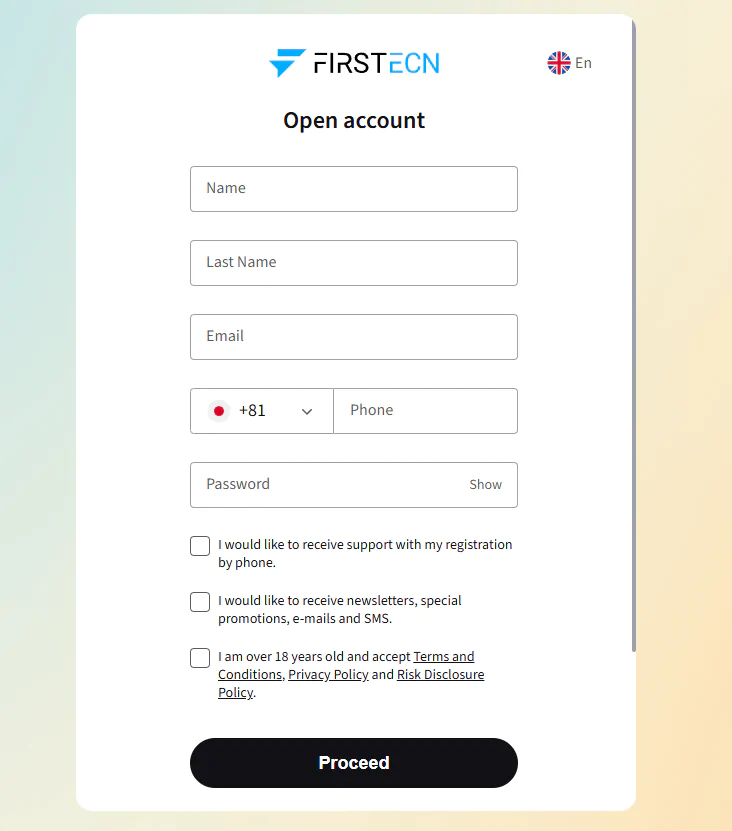FirstECN - registration